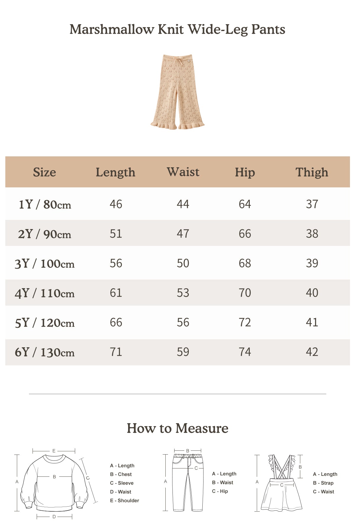 Marshmallow Knit Wide-Leg Pants - Peach