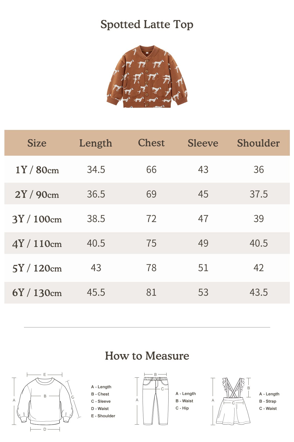 Spotted Latte Top - Caramel Latte