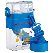 Skater Square 2-Way Water Bottle - Construction Vehicles (600ml)