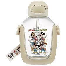 Skater Mickey and Minnie Straw Water Bottle (700ml)