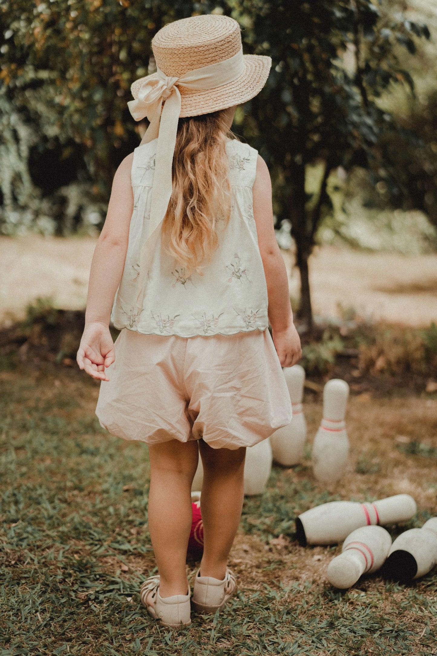 Flower Bud Pants - Peach