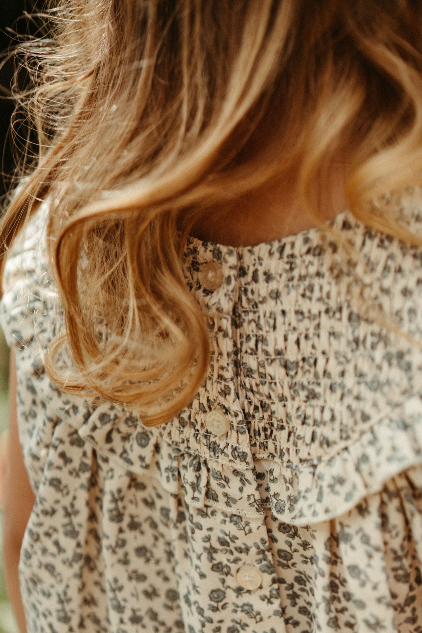 Embroidered Smock Dress - Blue Star Flower