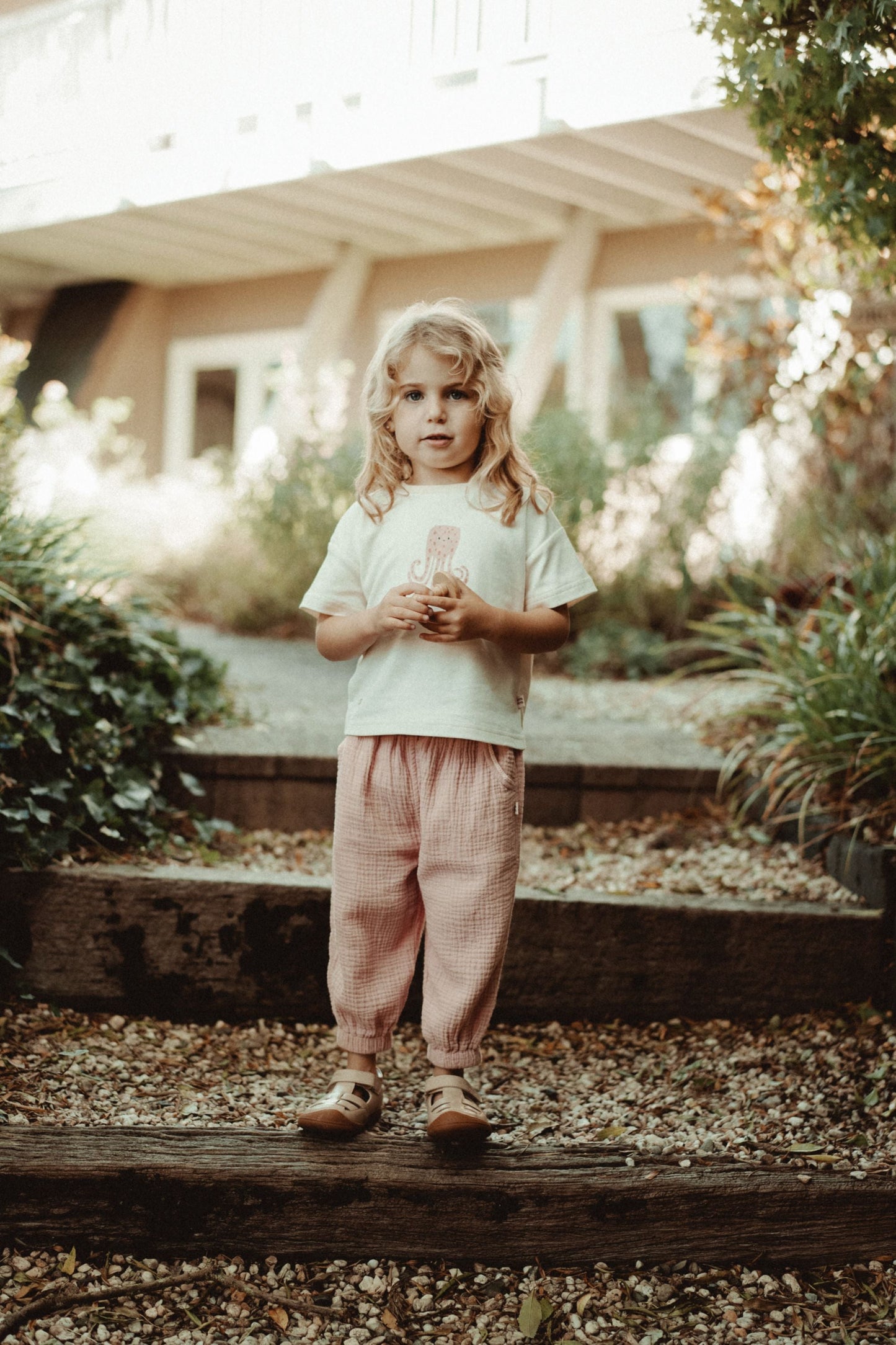 Double Layer Crepe Pants - Peach