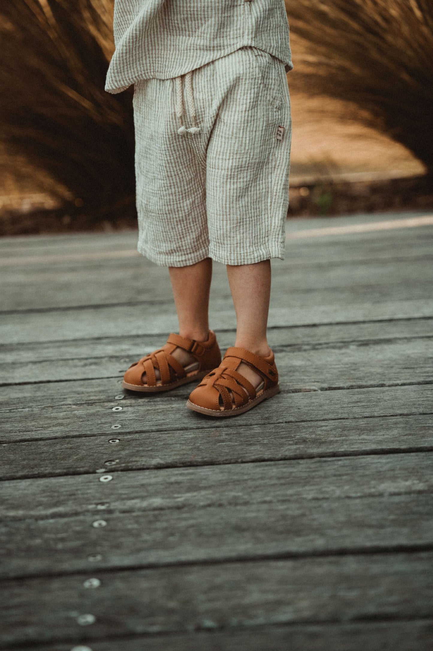 Striped Shorts - Oatmeal