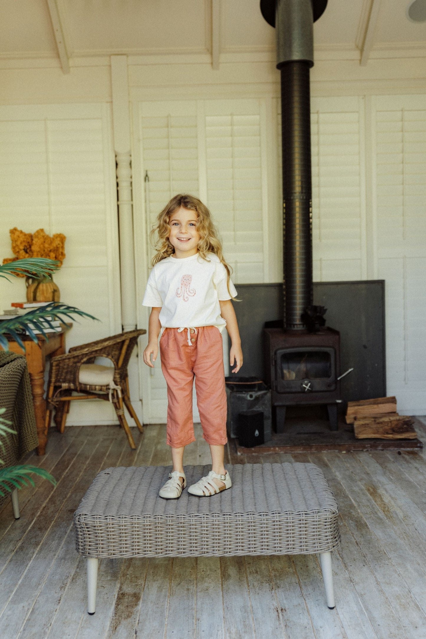 Linen Pant - Coral