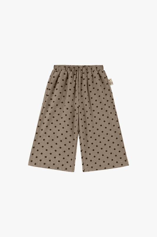 Polka Dot Wide-Leg Pant - Brown Polka Dot