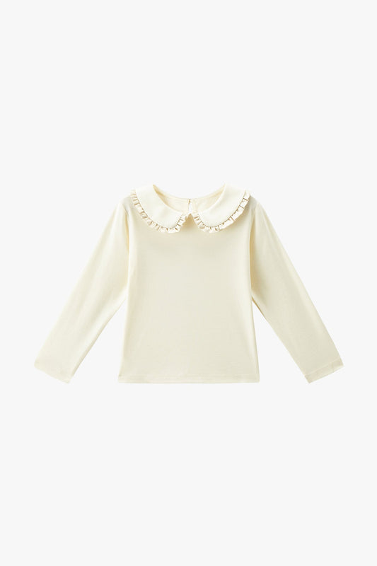 Lace Collar T-shirt - Cream