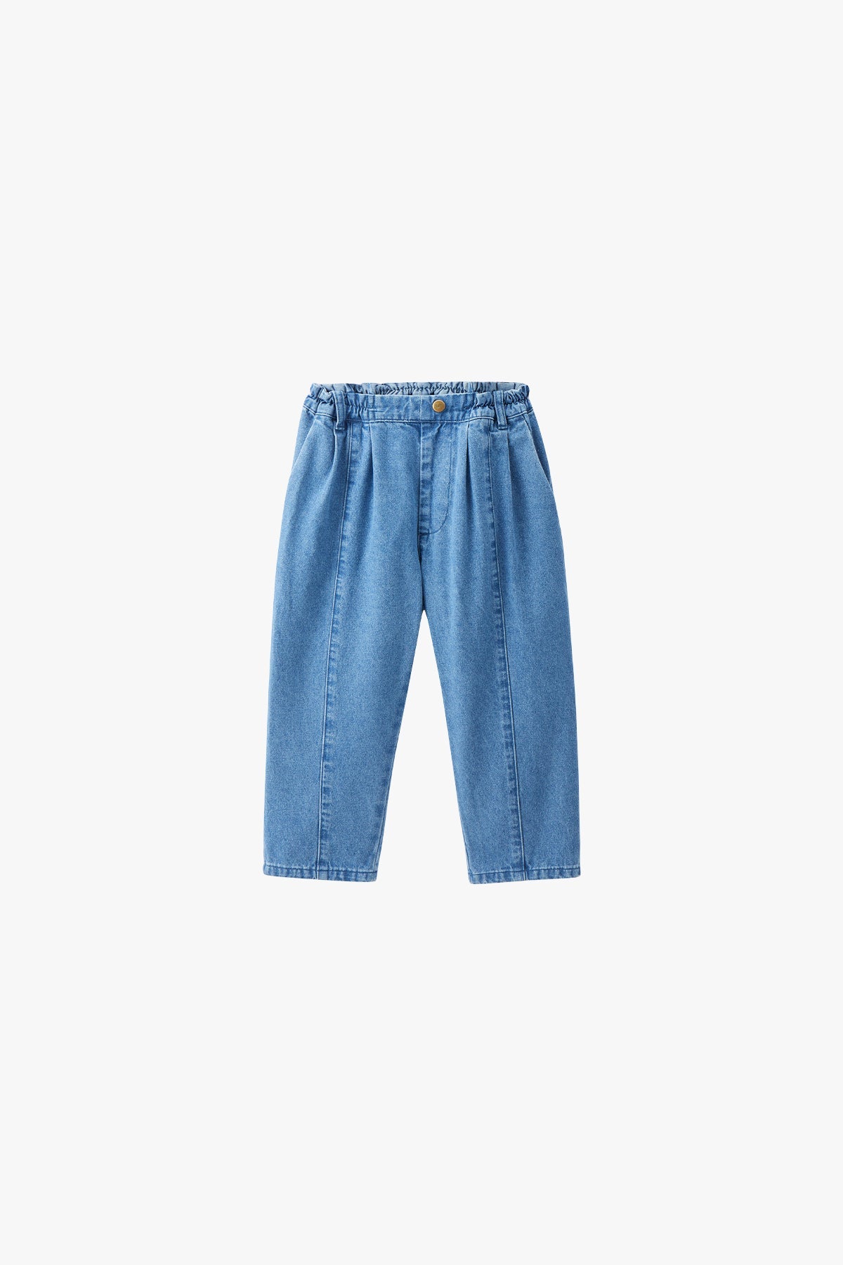 Vintage Denim Suspender Pants - Blue
