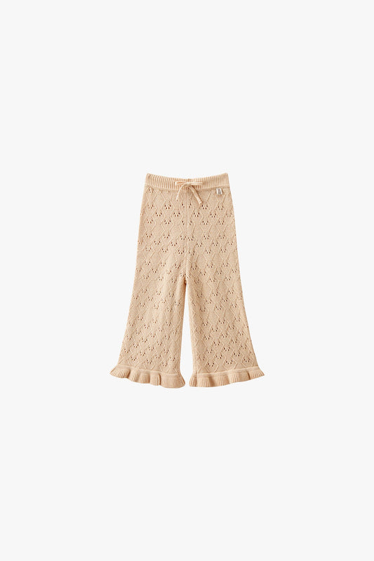 Marshmallow Knit Wide-Leg Pants - Peach