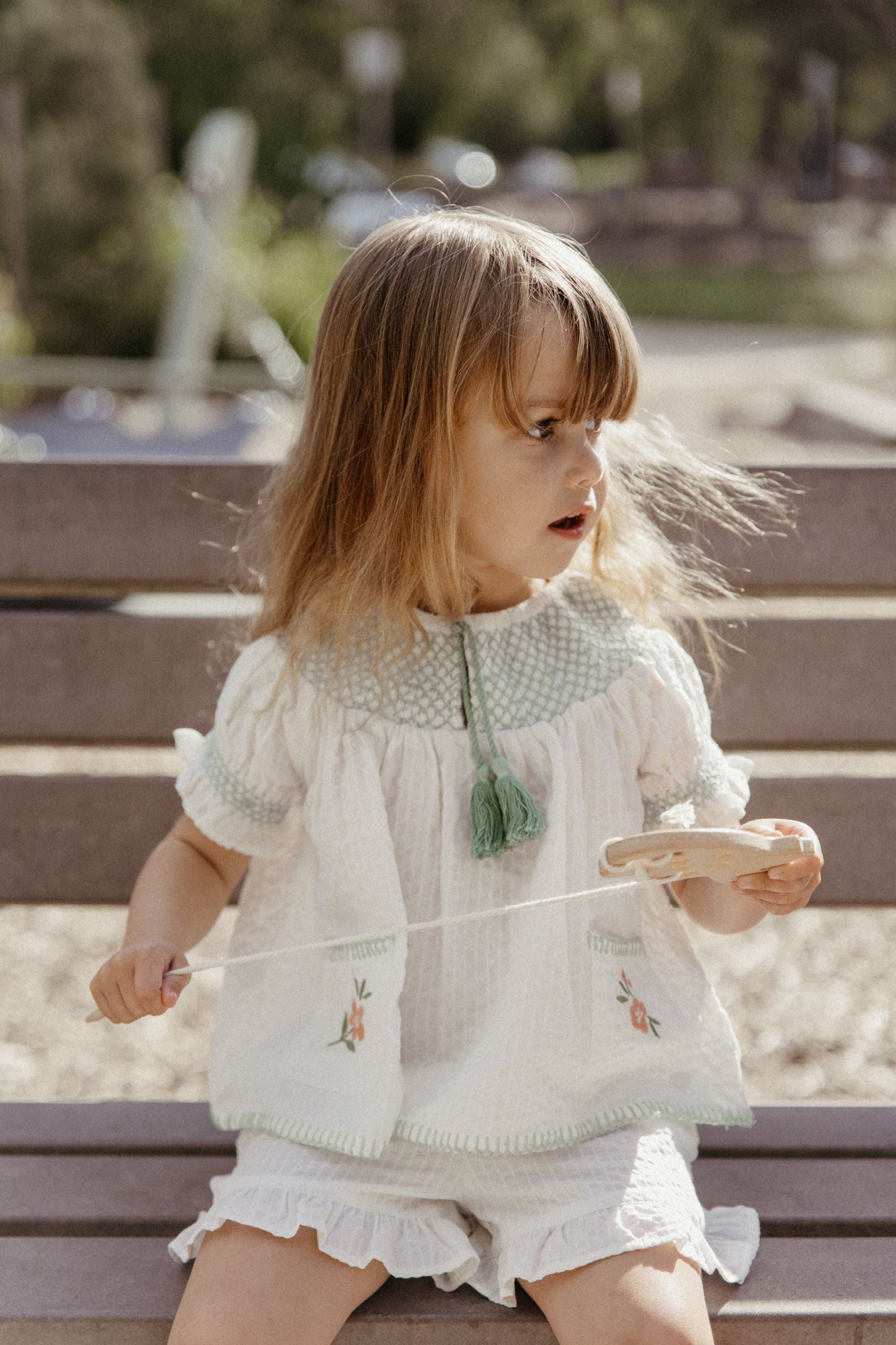 Seersucker Top - White