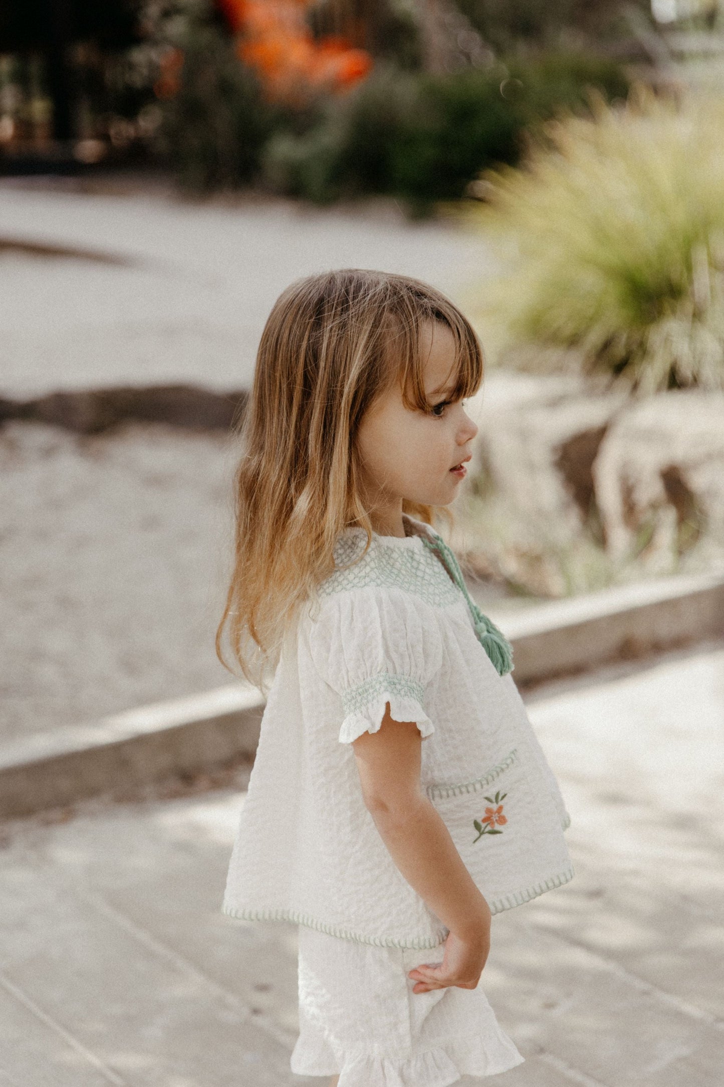 Seersucker Top - White