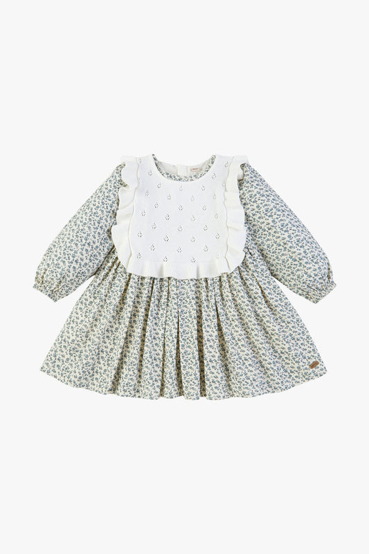 Two-Piece Floral Dress Set - Blue Star Flower