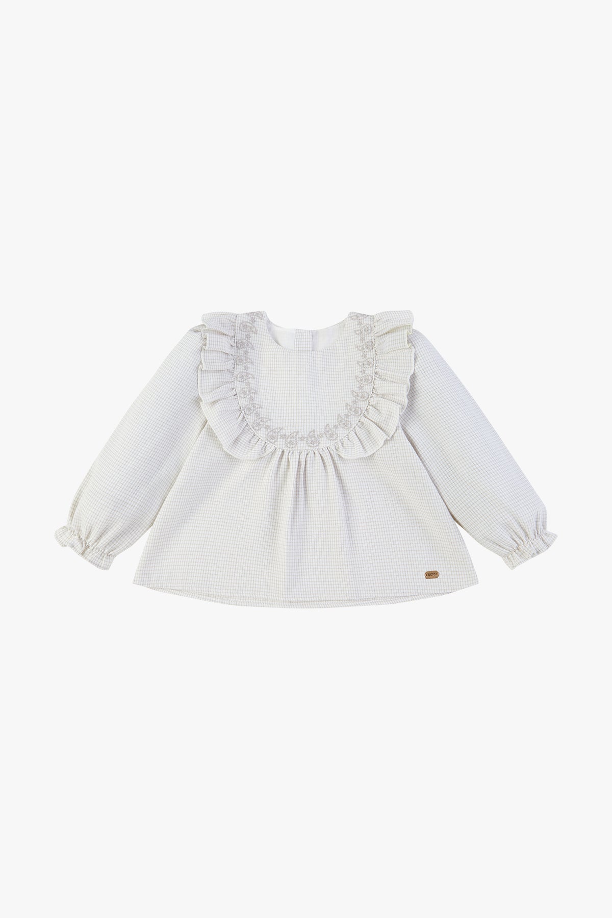 Ruffled Collar Blouse - Light Apricot