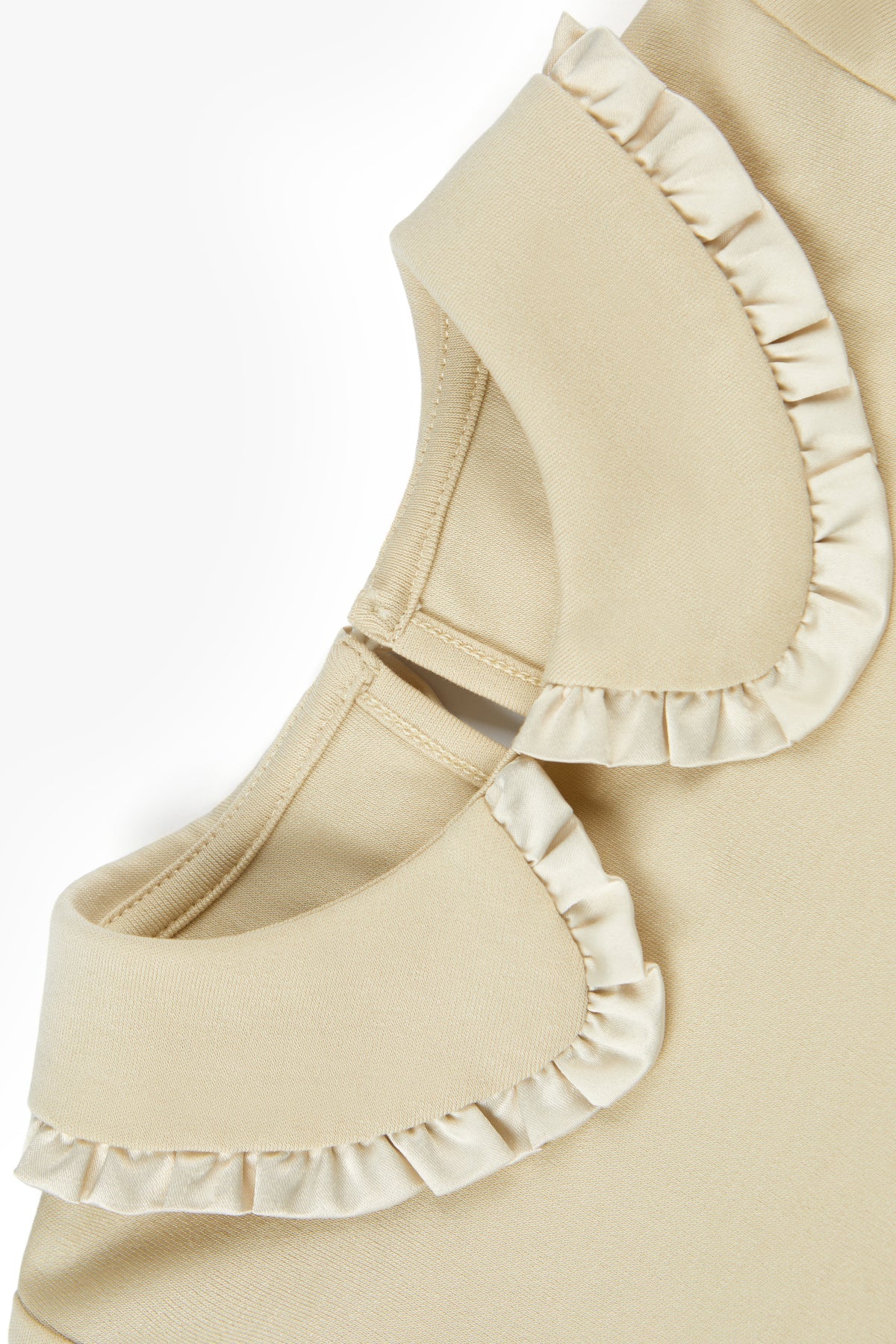 Lace Collar T-shirt - Milk Tea