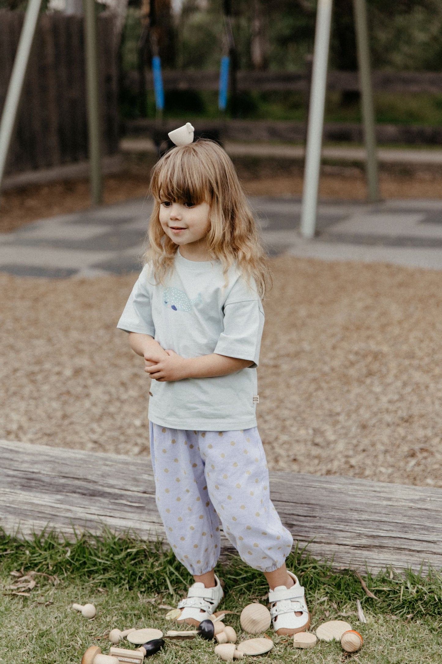 Polka Dot Pants - Blue