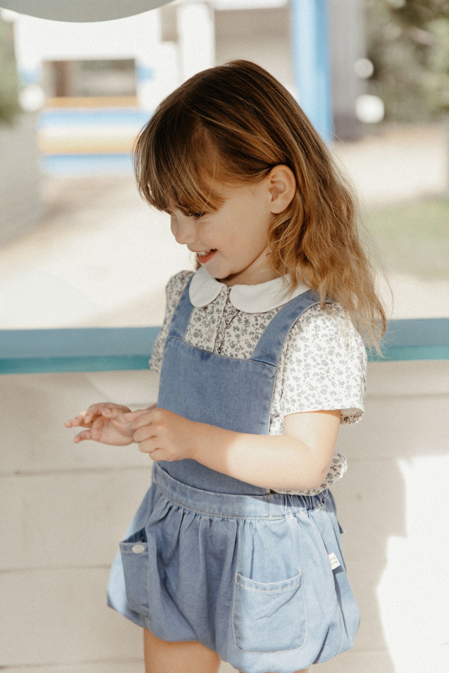 Tencel Denim Romper - Denim Blue