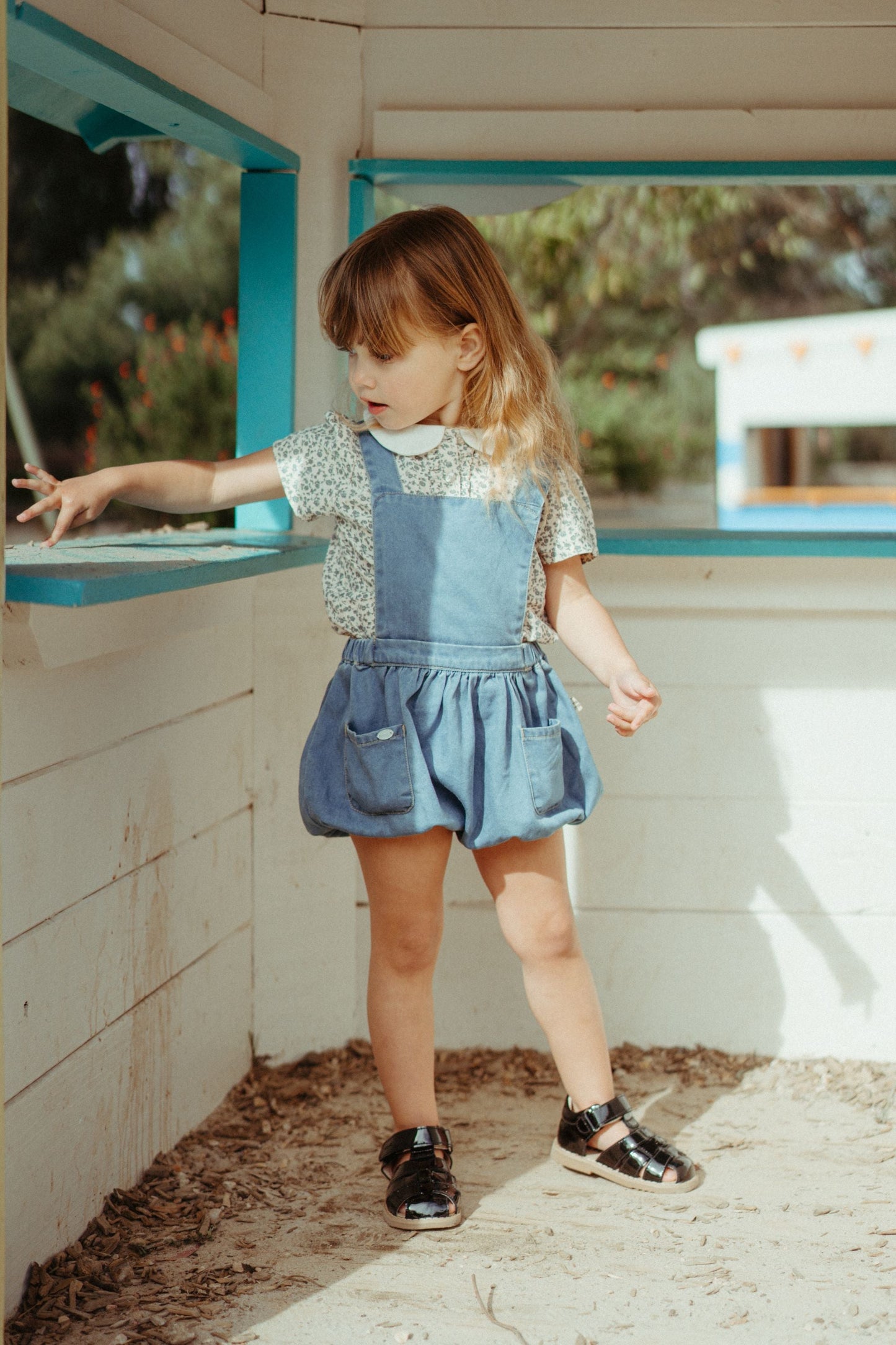 Tencel Denim Romper - Denim Blue