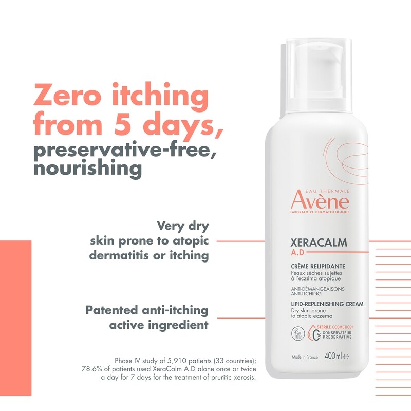 XeraCalm A.D Lipid-Replenishing Cream Nourishes 48 hrs, No Preservative, Fragrance-Free, paraben and alcohol-free - for Atopic, dry skin - 400 mL 2