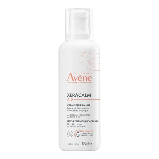 XeraCalm A.D Lipid-Replenishing Cream Nourishes 48 hrs, No Preservative, Fragrance-Free, paraben and alcohol-free - for Atopic, dry skin - 400 mL