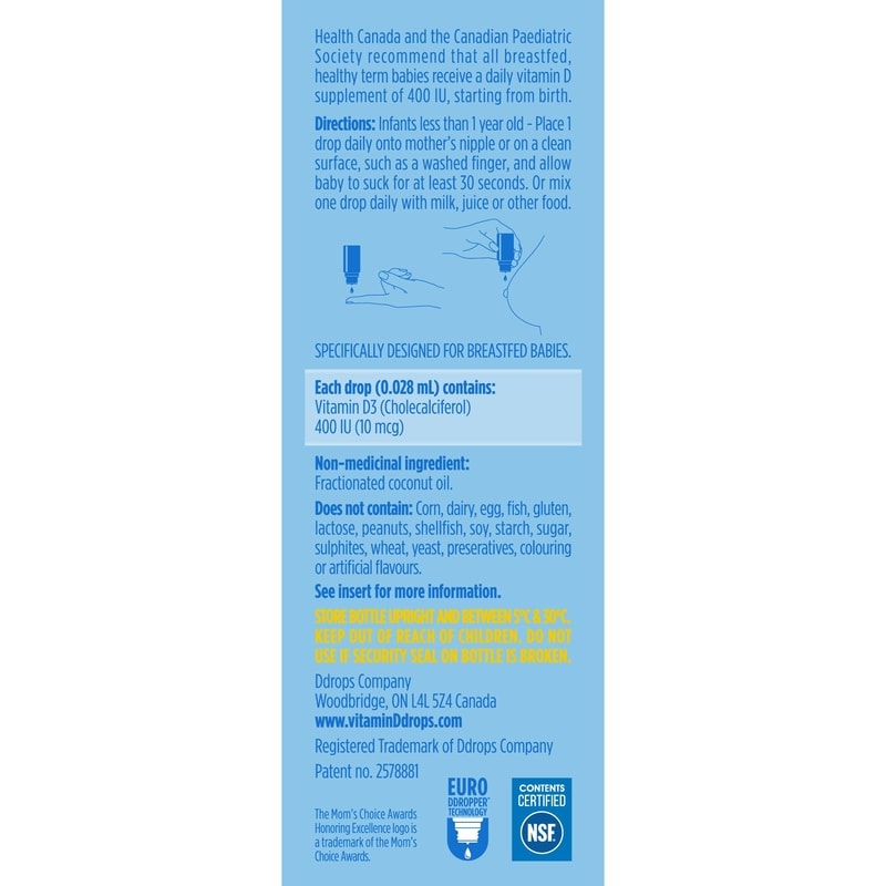 Baby 400 IU Vitamin D3, 90 drops 3