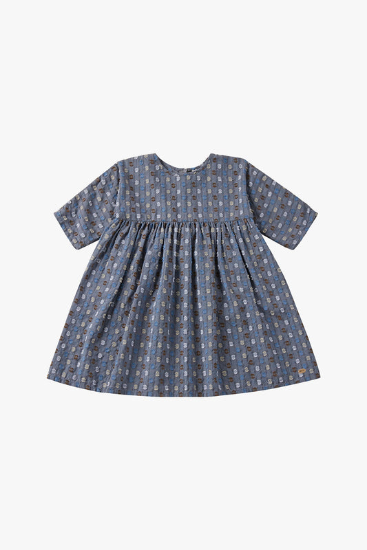 Vintage Polka Dot Dress - Navy Blue Polka Dot