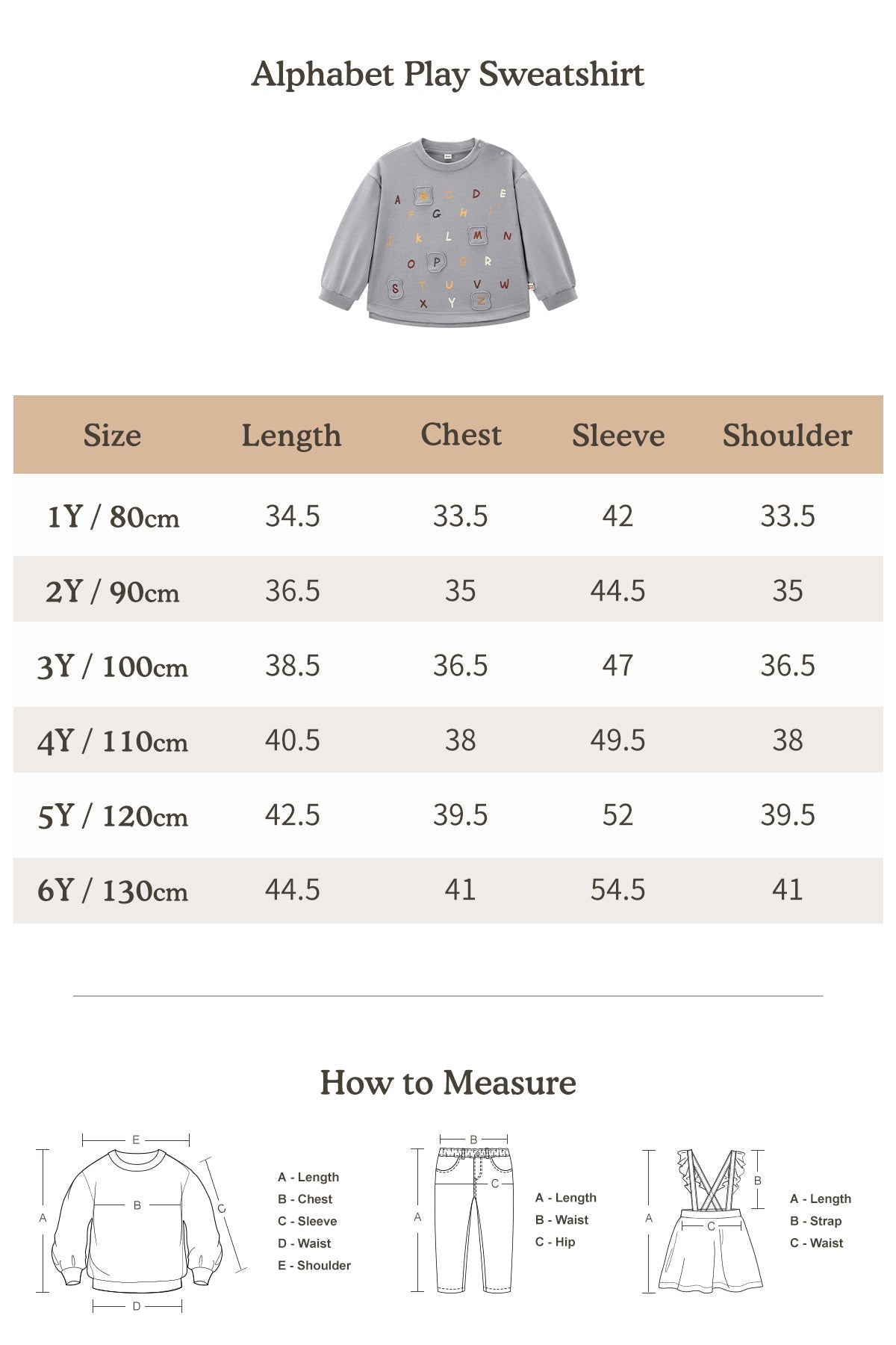 Alphabet Play Sweatshirt - Mist Gray