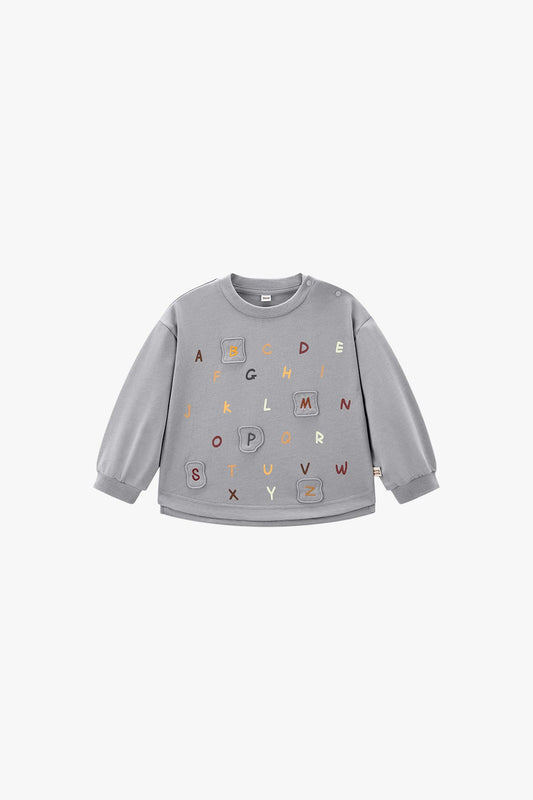 Alphabet Play Sweatshirt - Mist Gray
