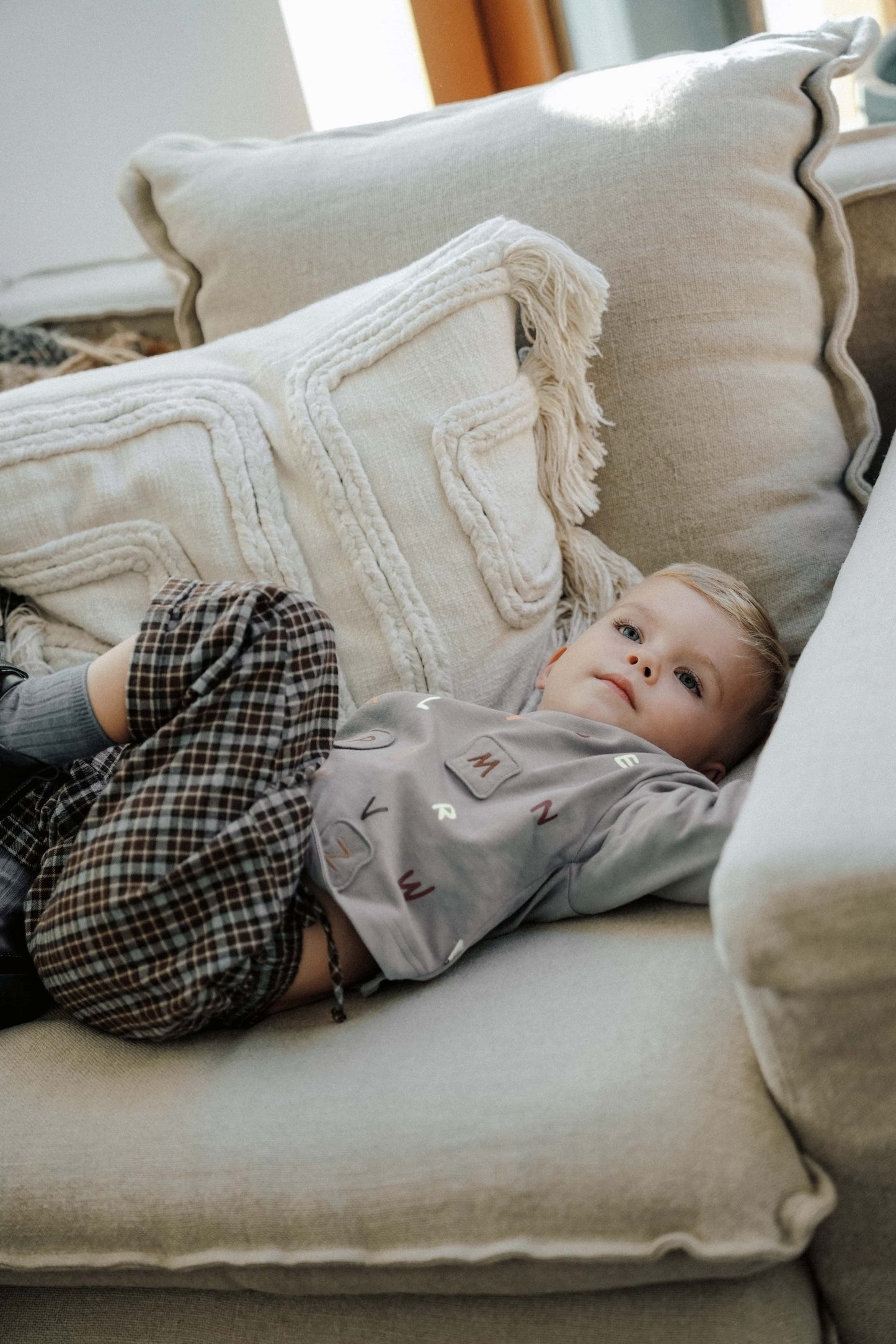 Alphabet Play Sweatshirt - Mist Gray