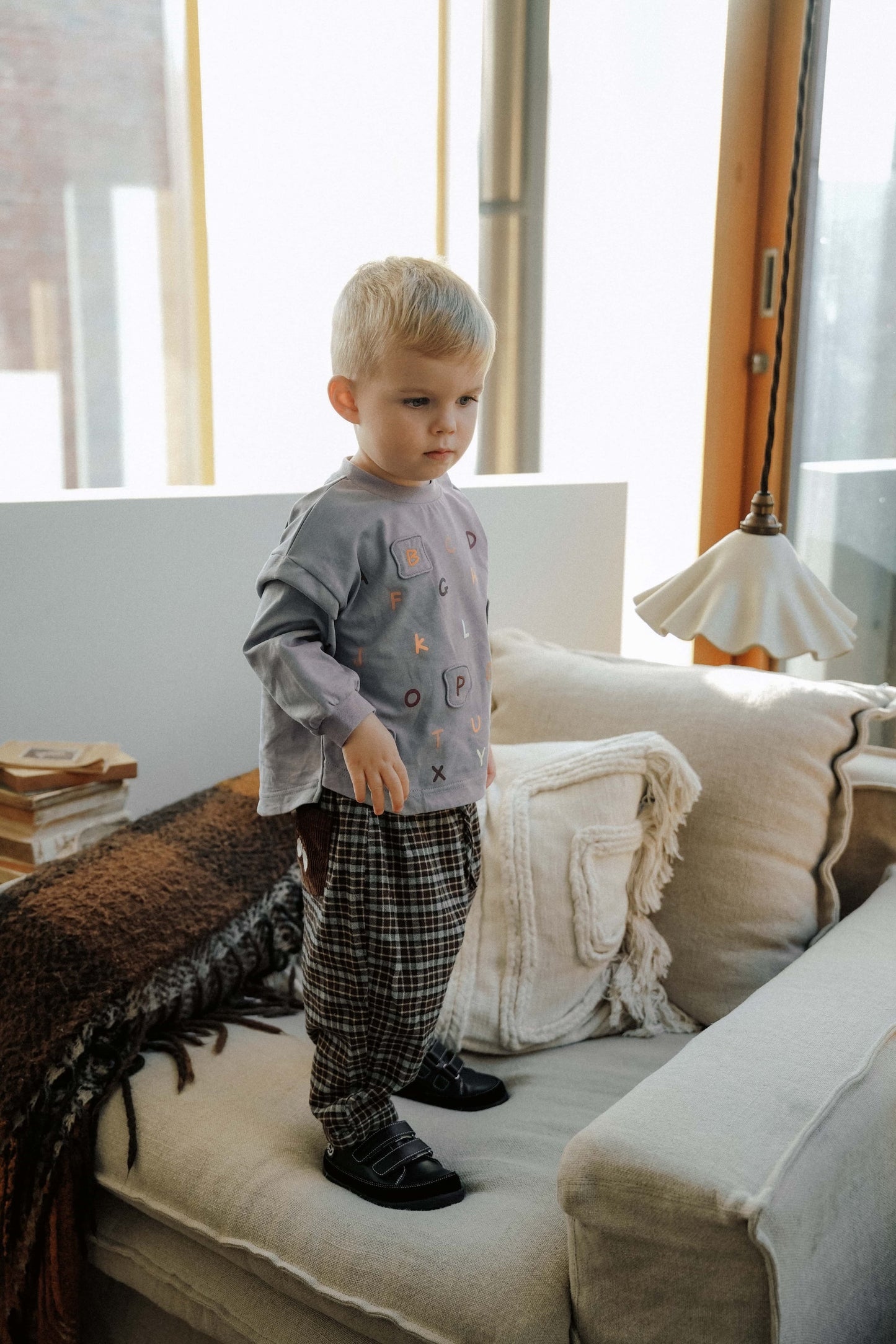 Alphabet Play Sweatshirt - Mist Gray