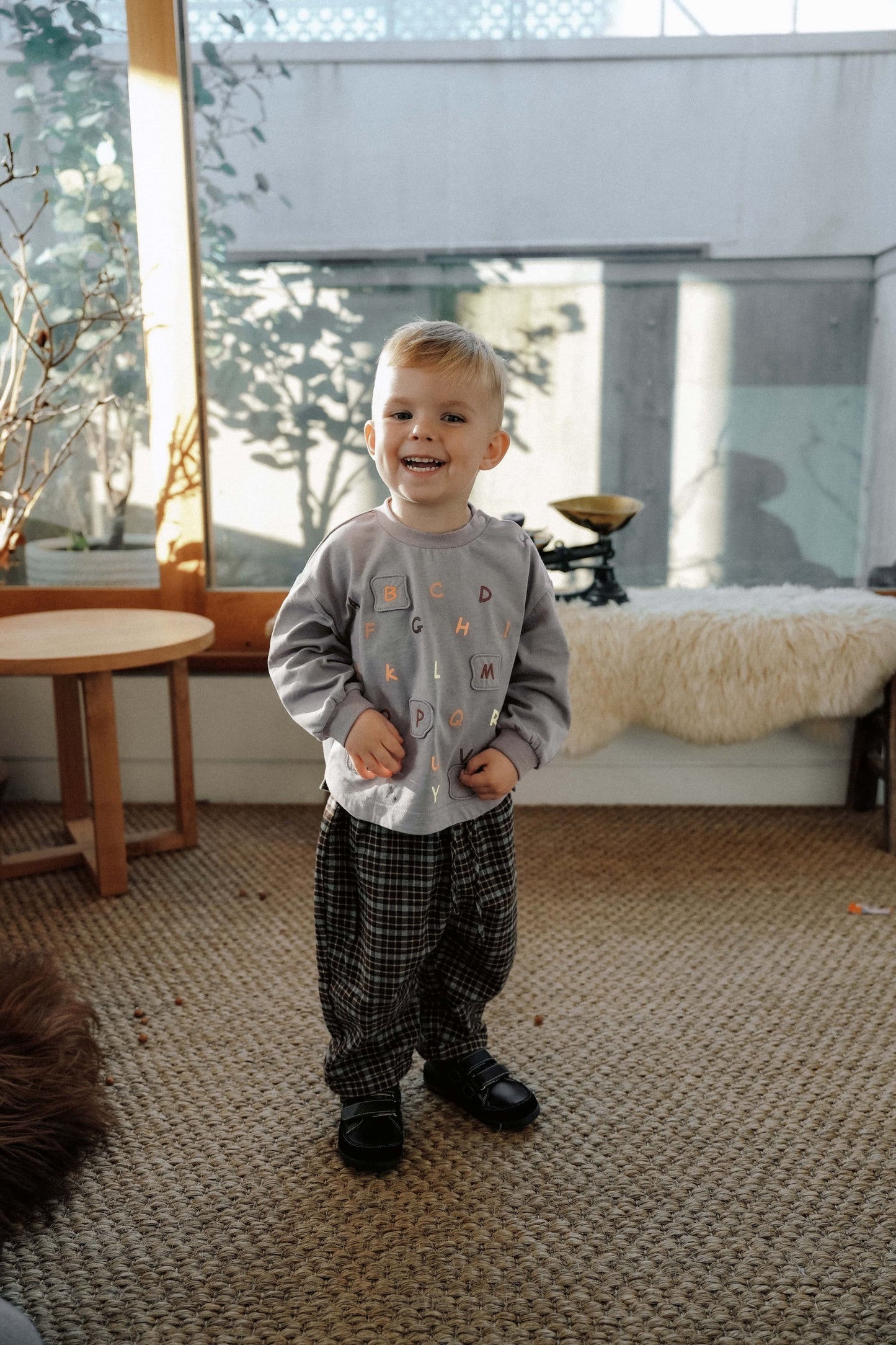Alphabet Play Sweatshirt - Mist Gray