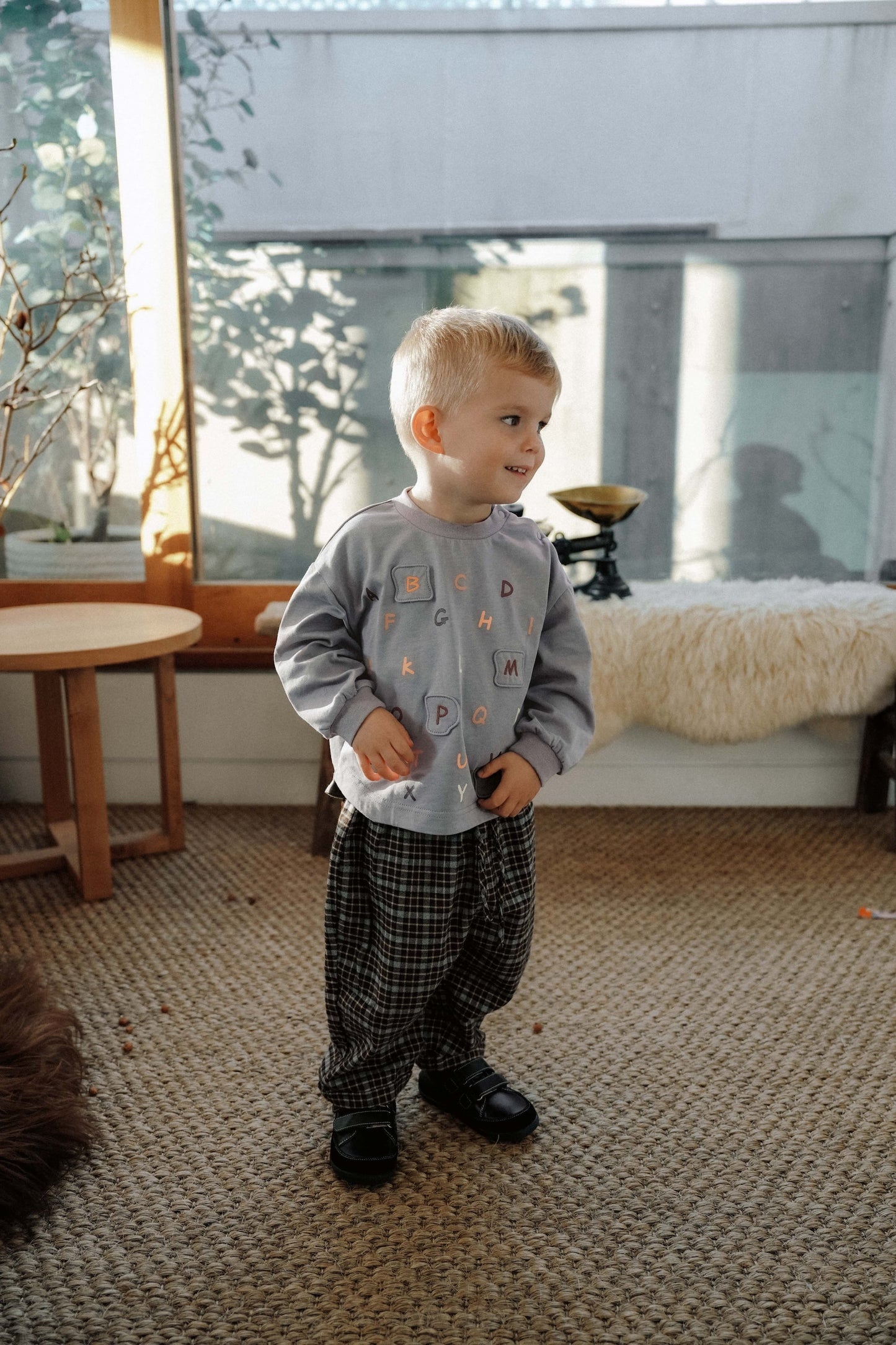 Alphabet Play Sweatshirt - Mist Gray