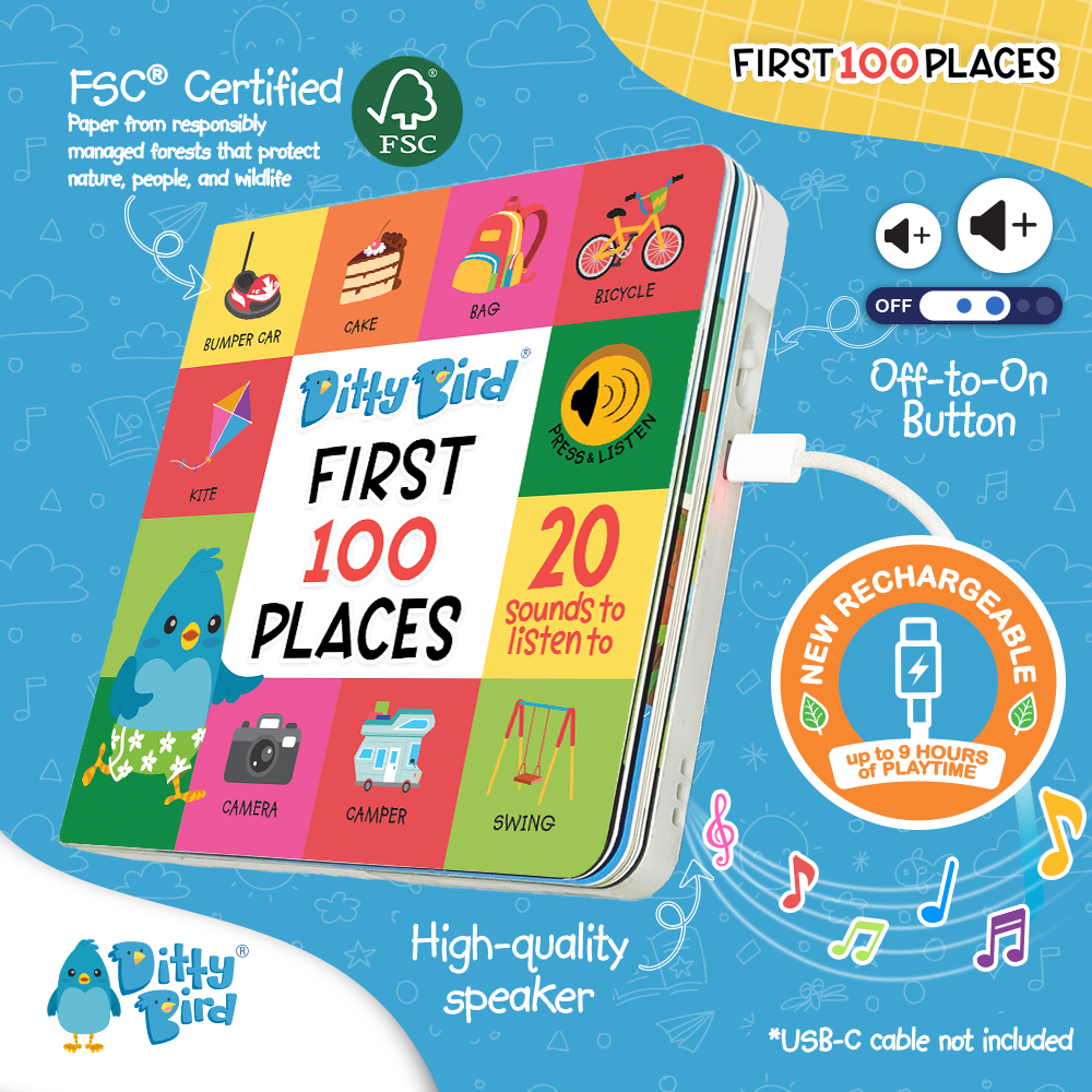 100 Places Sound Book | USB-C Rechargeable