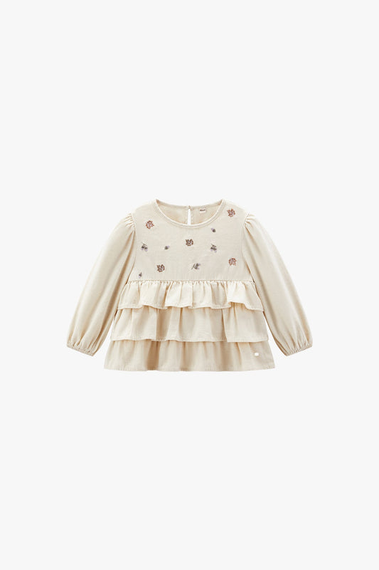 Autumn Ruffle Blouse - Nutmilk Beige