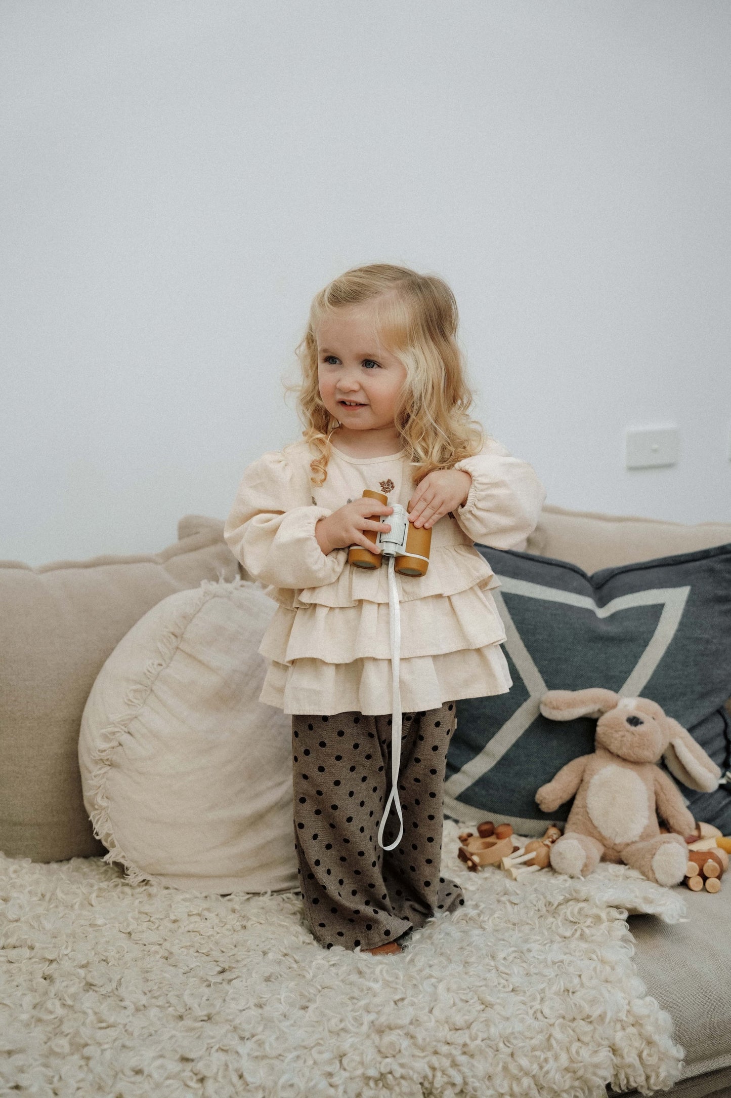 Autumn Ruffle Blouse - Nutmilk Beige