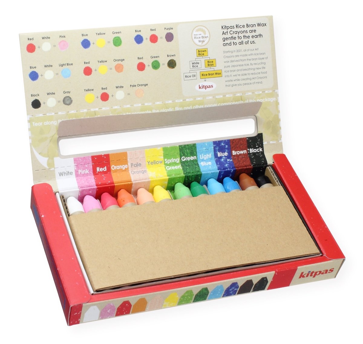 Kitpas Rice Bran Wax Art Crayons Medium | 6, 12, 16 & 24 Colours