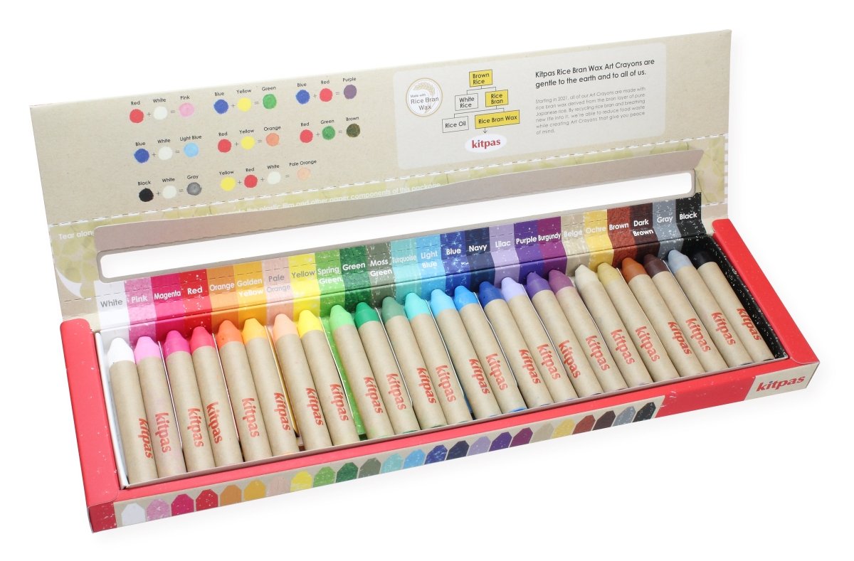Kitpas Rice Bran Wax Art Crayons Medium | 6, 12, 16 & 24 Colours