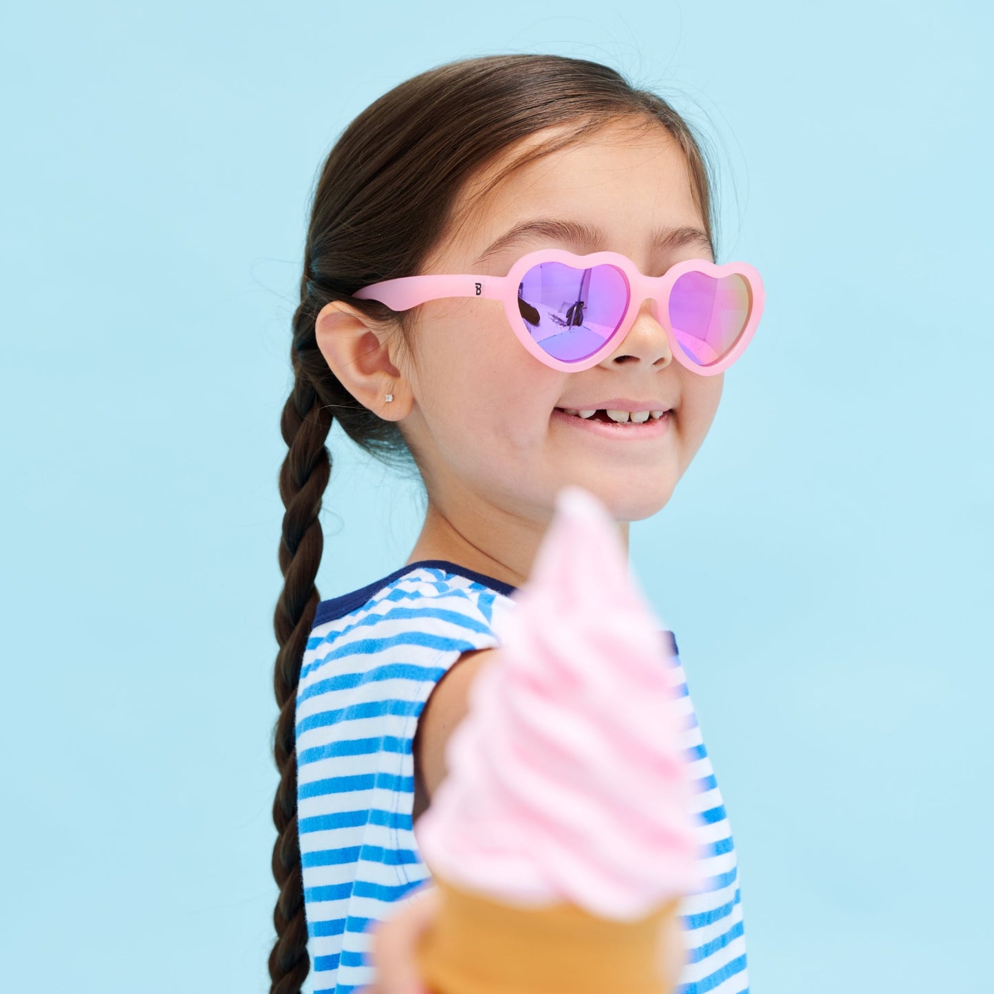Polarized Heart Sunglasses | Frosted Pink