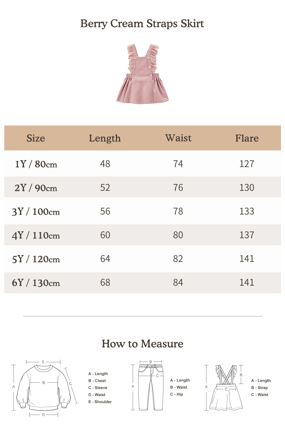 Berry Cream Straps Skirt - Berry Cream