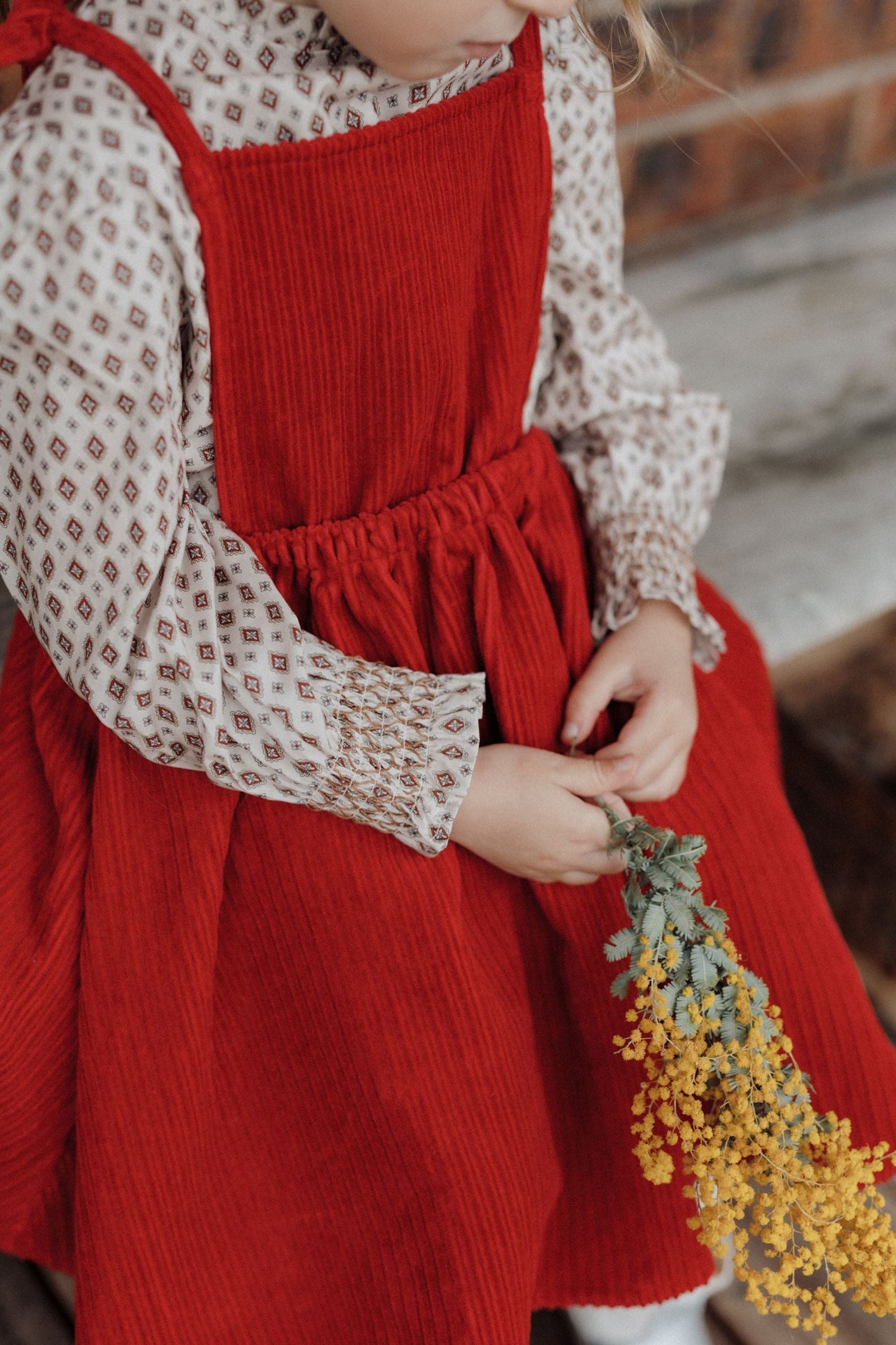Bow Suspender Skirt - Cherry