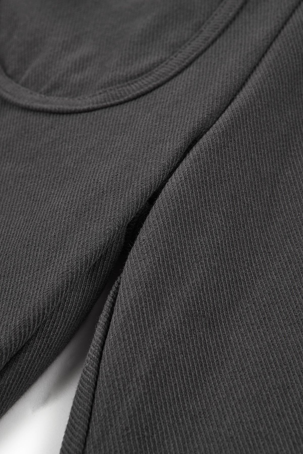 Charcoal Cuffed  Fleece Pants With Flap Pockets - Charcoal gray