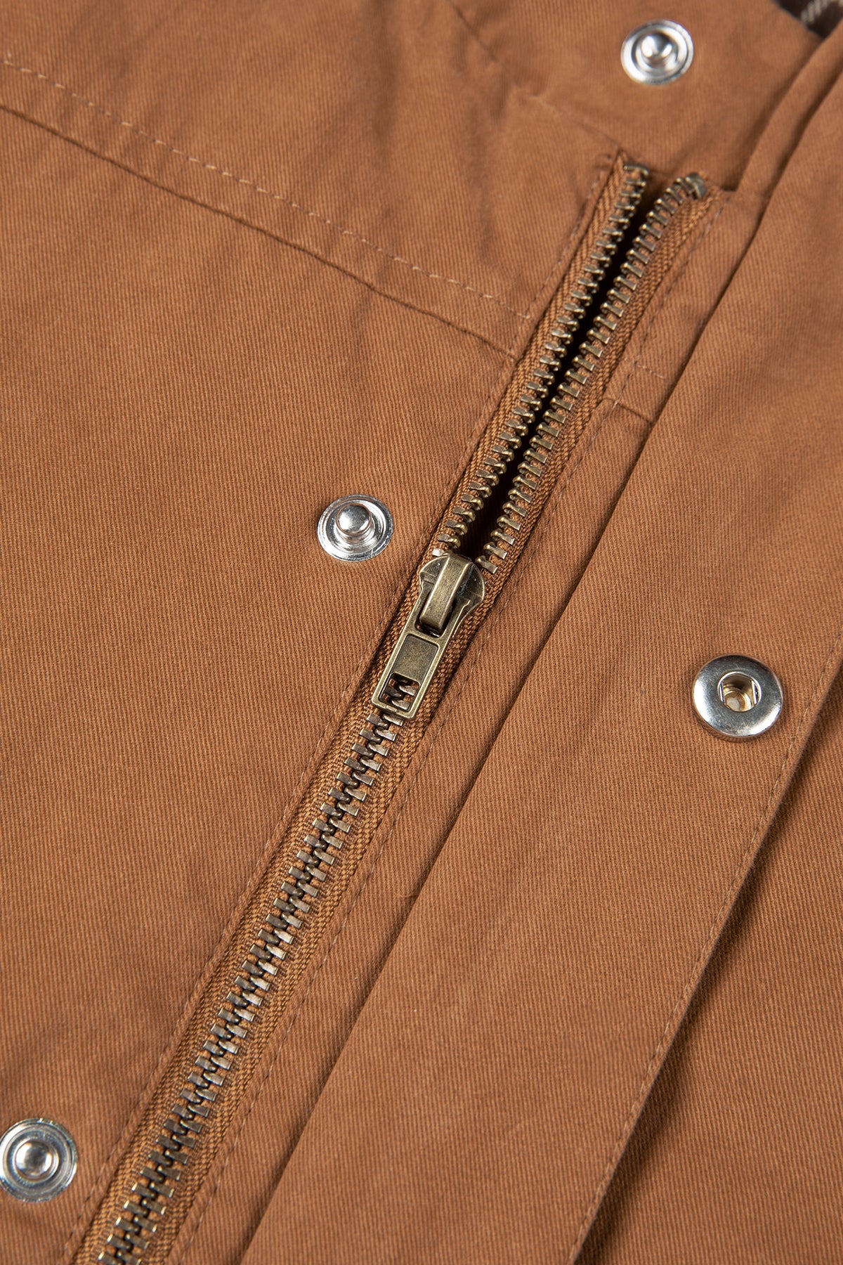 Chestnut Plaid Cotton Padded Jacket - Warm chestnut