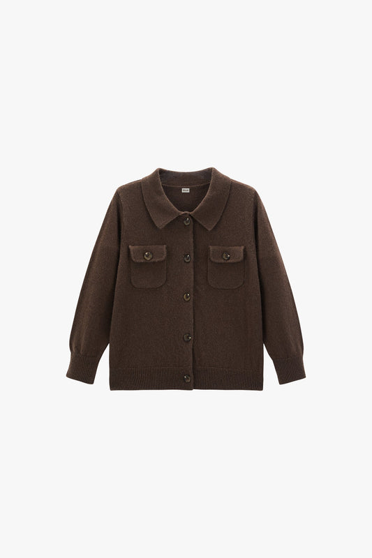Chestnut Pocket Cardigan - Deep Chestnut