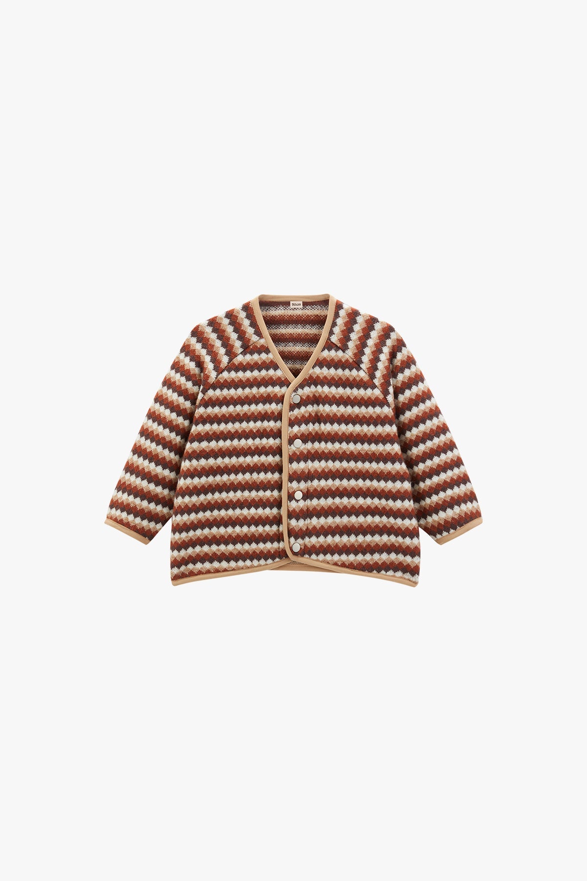 Choco Zig Cardigan - Toffle Cream Wave