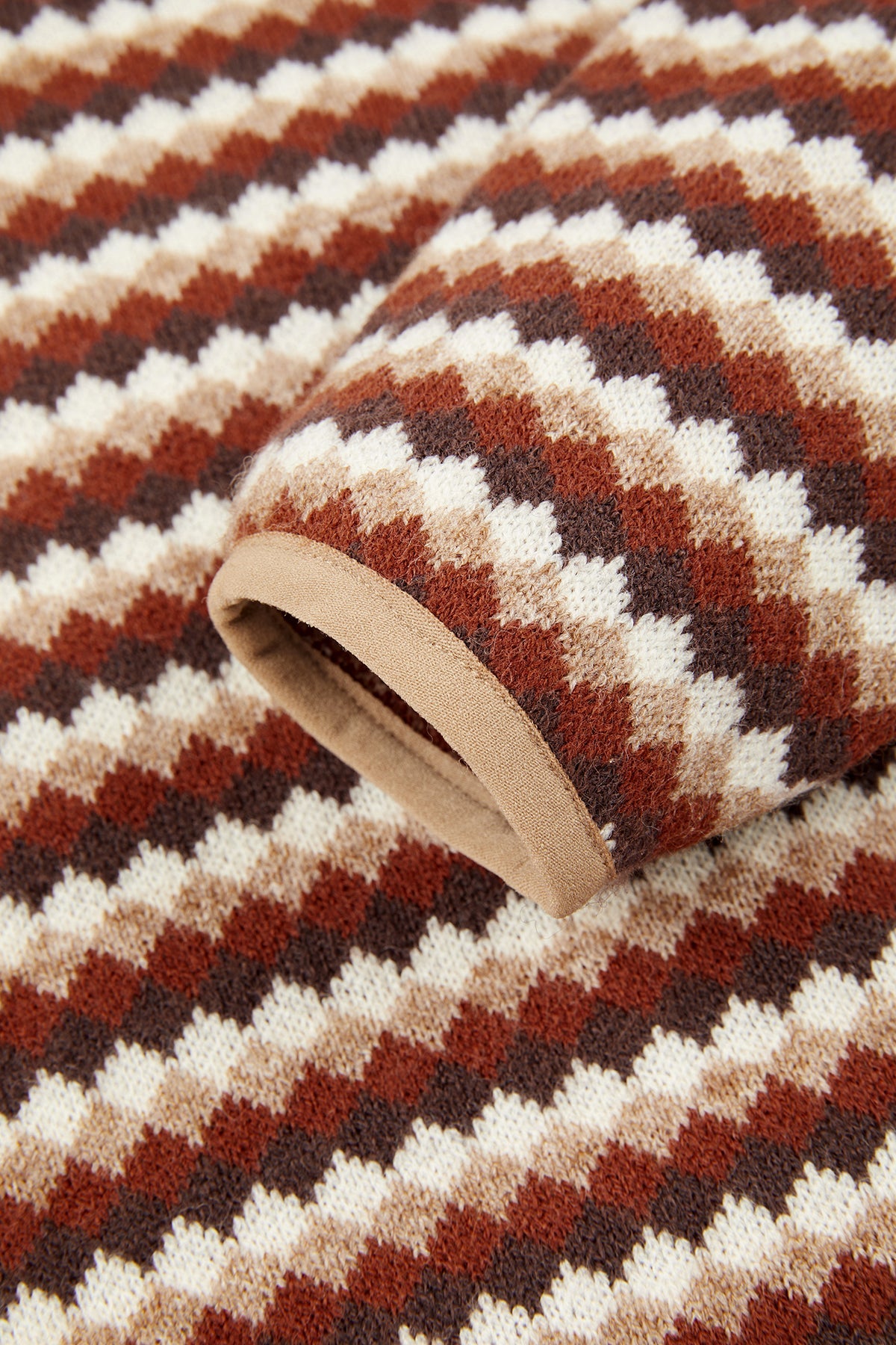 Choco Zig Cardigan - Toffle Cream Wave