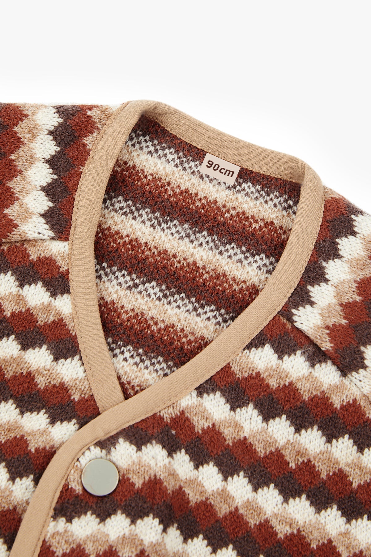 Choco Zig Cardigan - Toffle Cream Wave