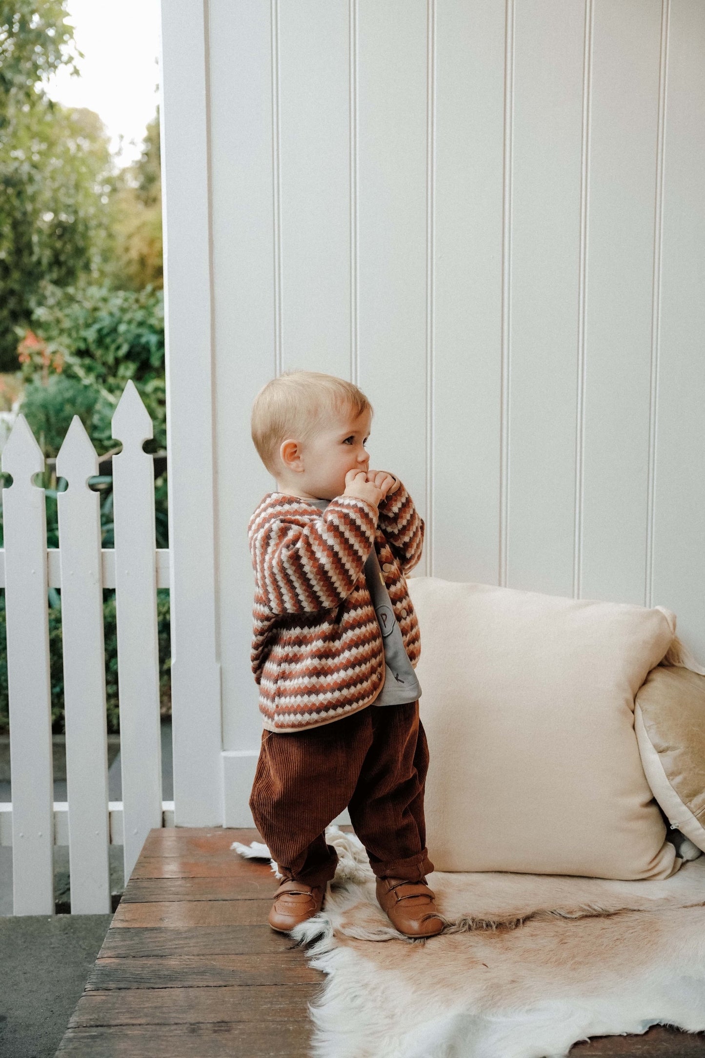 Choco Zig Cardigan - Toffle Cream Wave