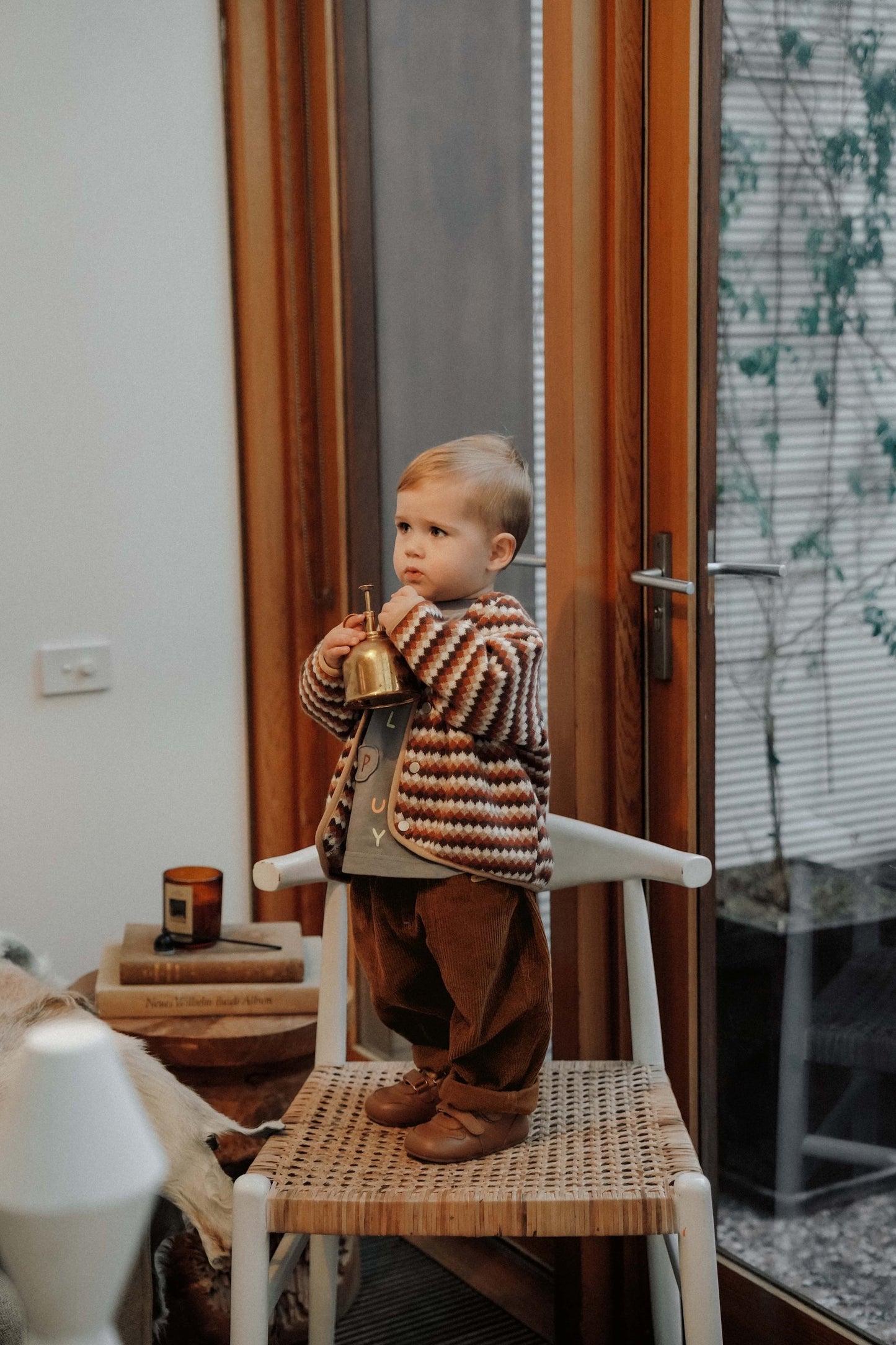 Choco Zig Cardigan - Toffle Cream Wave