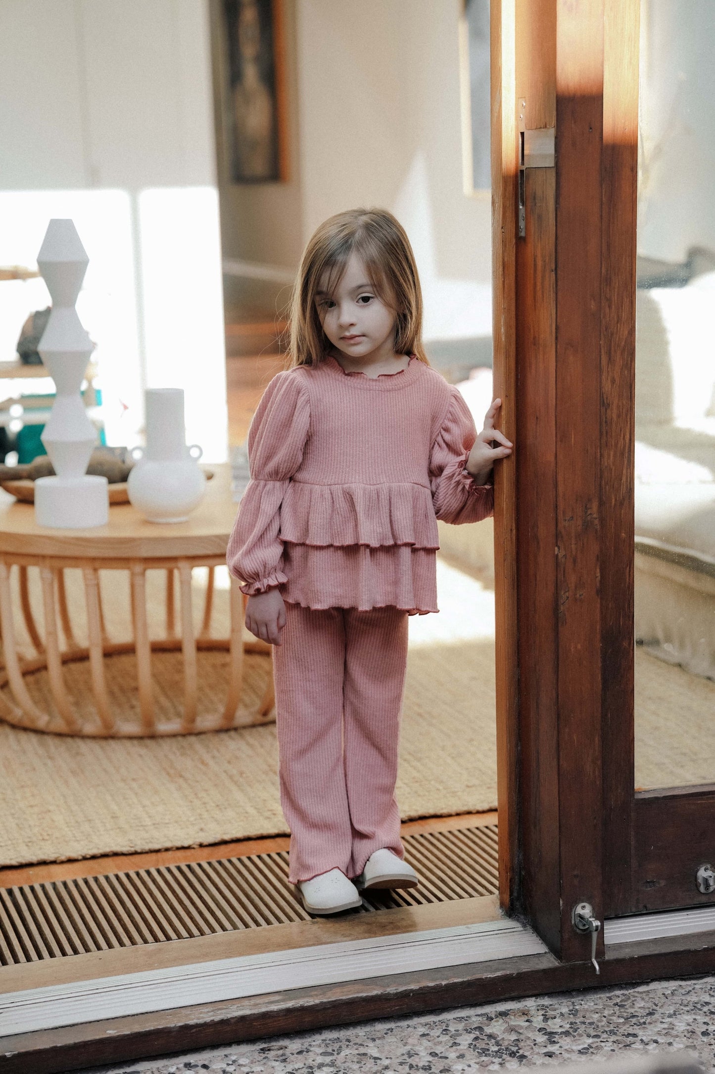 Cloudy Ribbed Leggings - Milky Grape