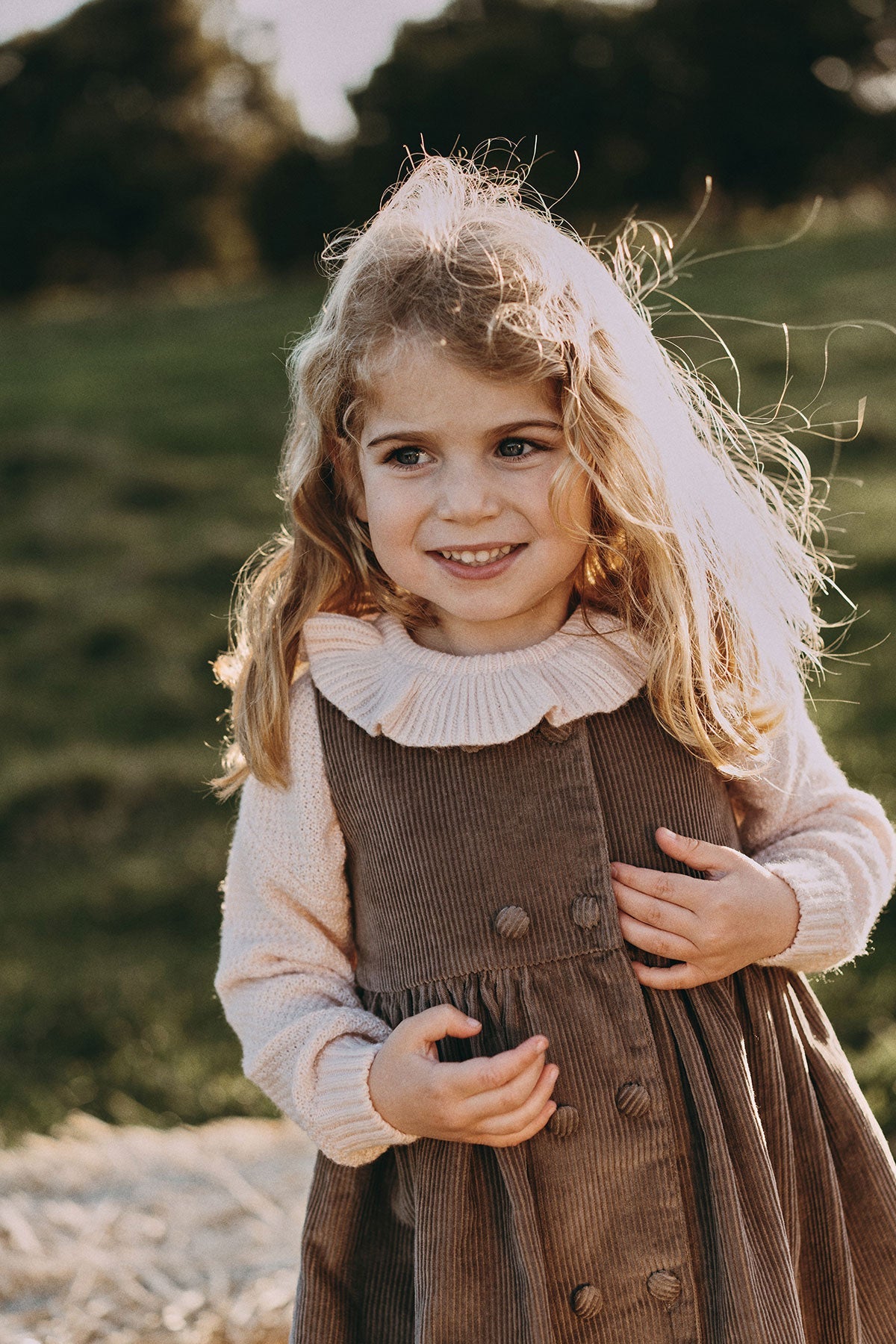 Corduroy Dress - Light Camel