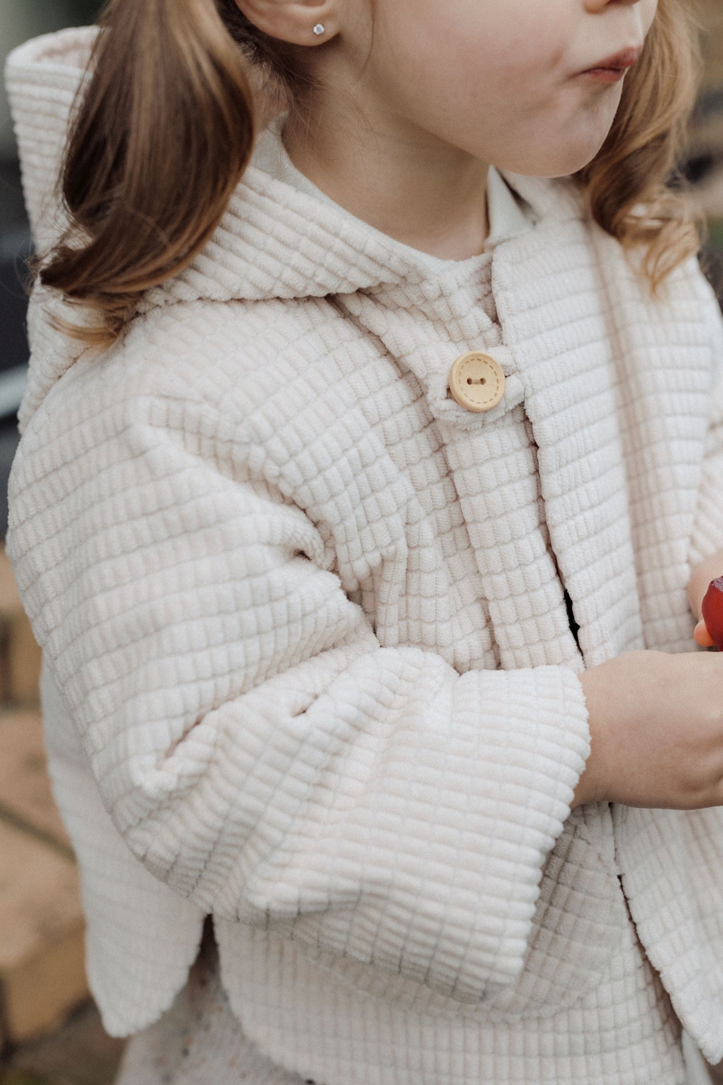 Corduroy Hooded Jacket - Cream